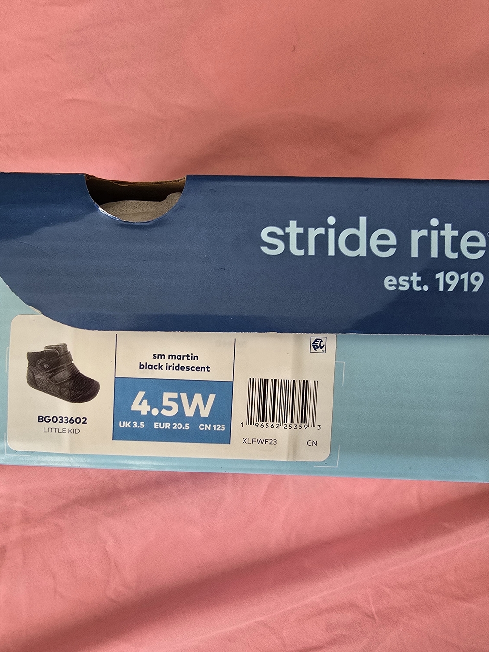 Stride Rite Black Glitter Hook-and-Loop Baby Boots Sneakers - Picture 4 of 4